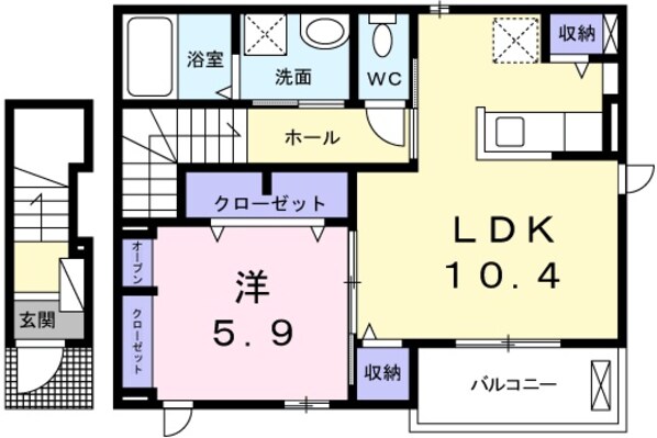 御着駅 徒歩24分 2階の物件間取画像